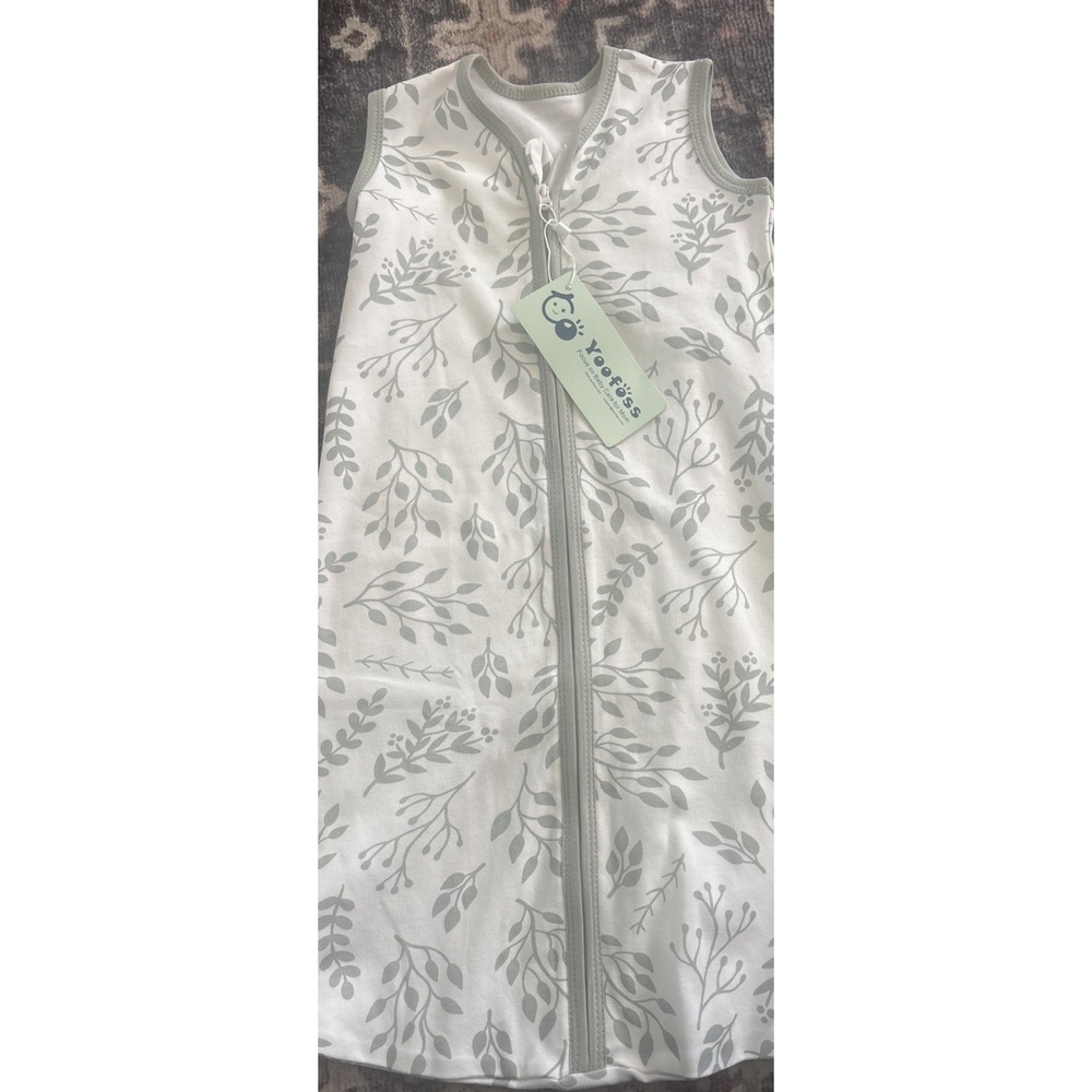Yoofoss Baby Sleep Sack Green White Leaf Print Size 0 to 6 Months